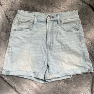 American Eagle Curvy Hi-Rise Shortie denim shorts